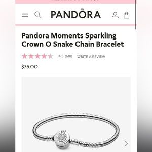 Pandora sparkling crown bracelet